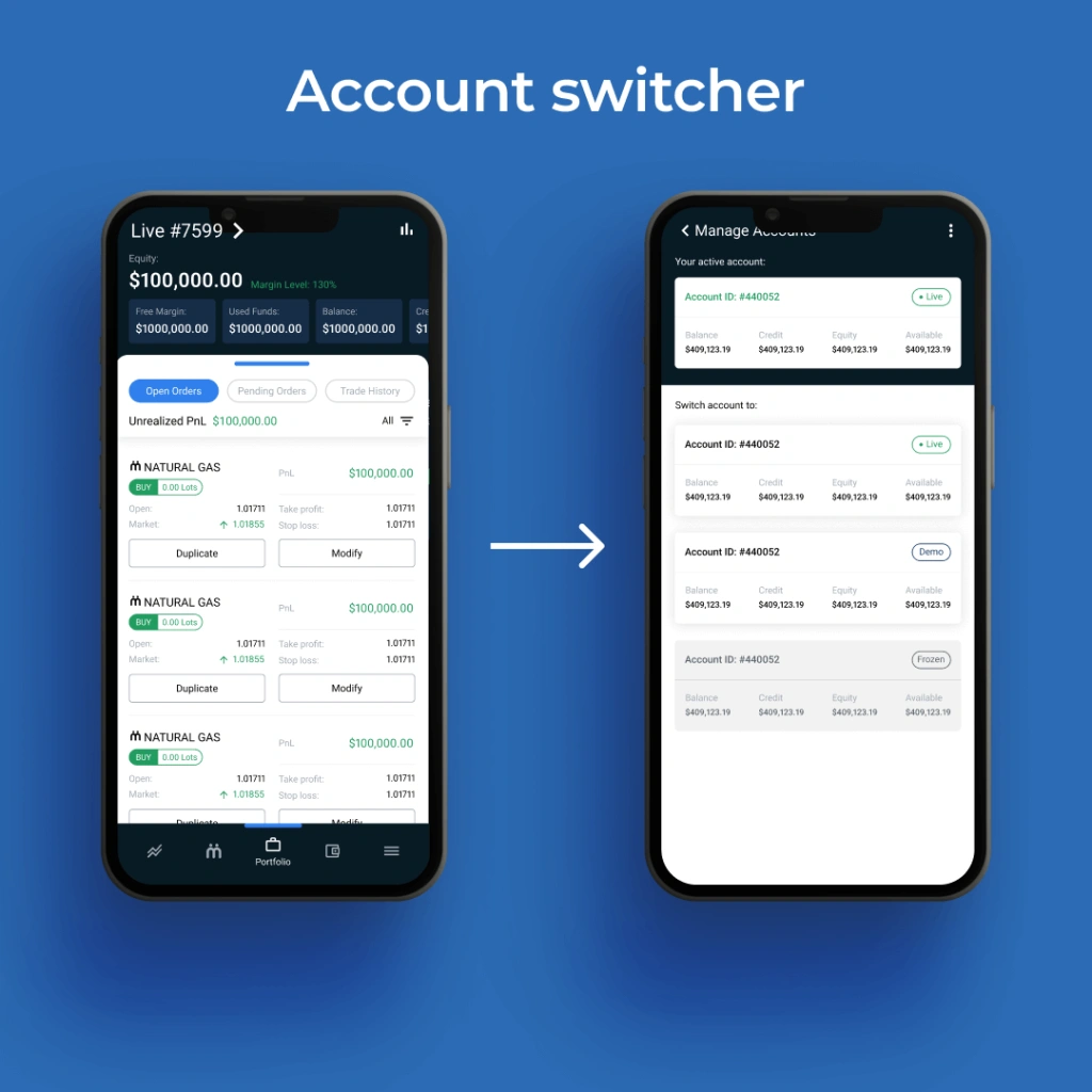 Updated Account View  Streamlined Account Switching
